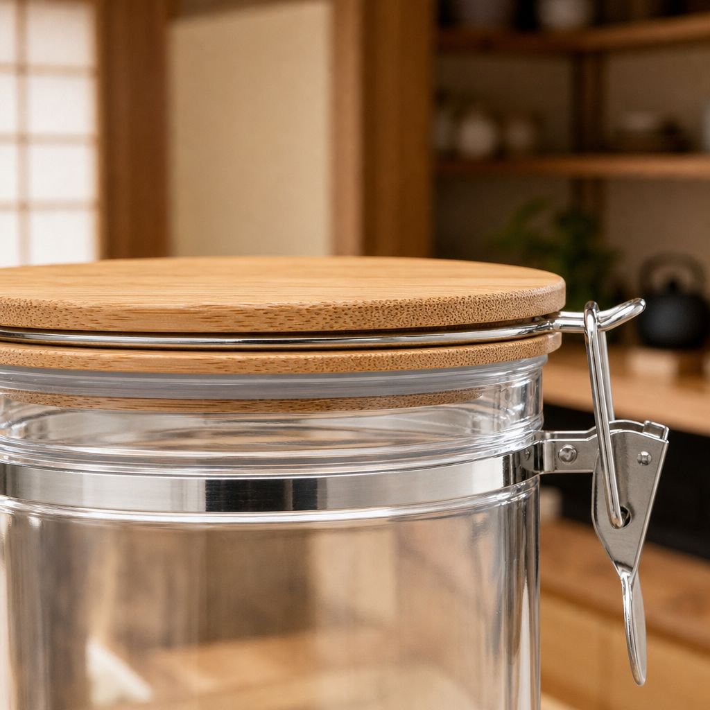 穀物収納に便利な大型ガラス容器
