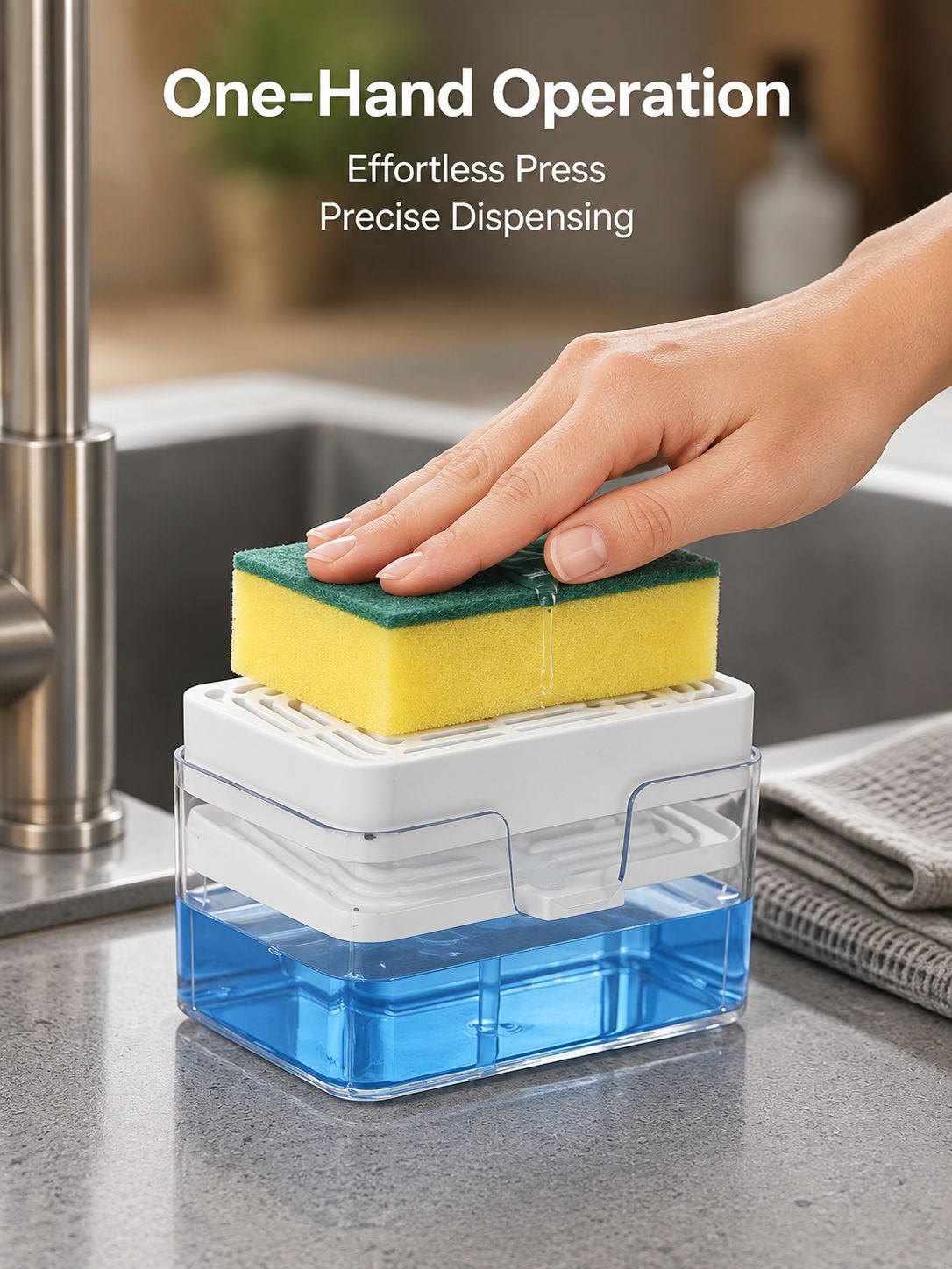Creative press-type soap dispenser for cleaning, dishwashing, and pot scrubbing – an automatic soap 