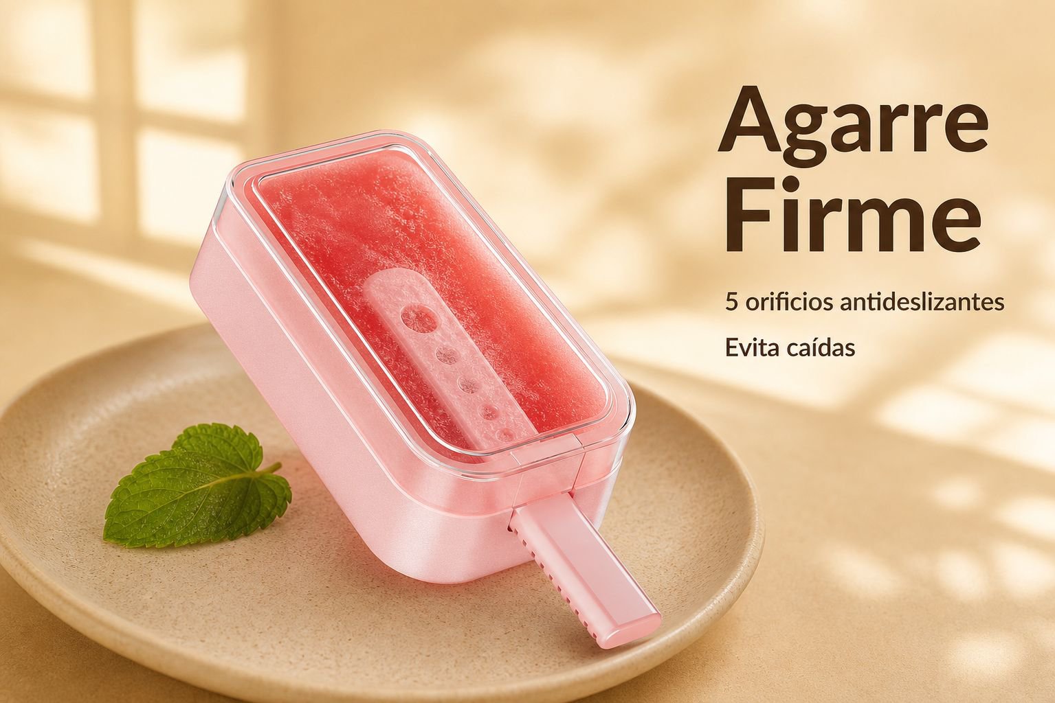 Preparación de helados caseros con molde de silicona