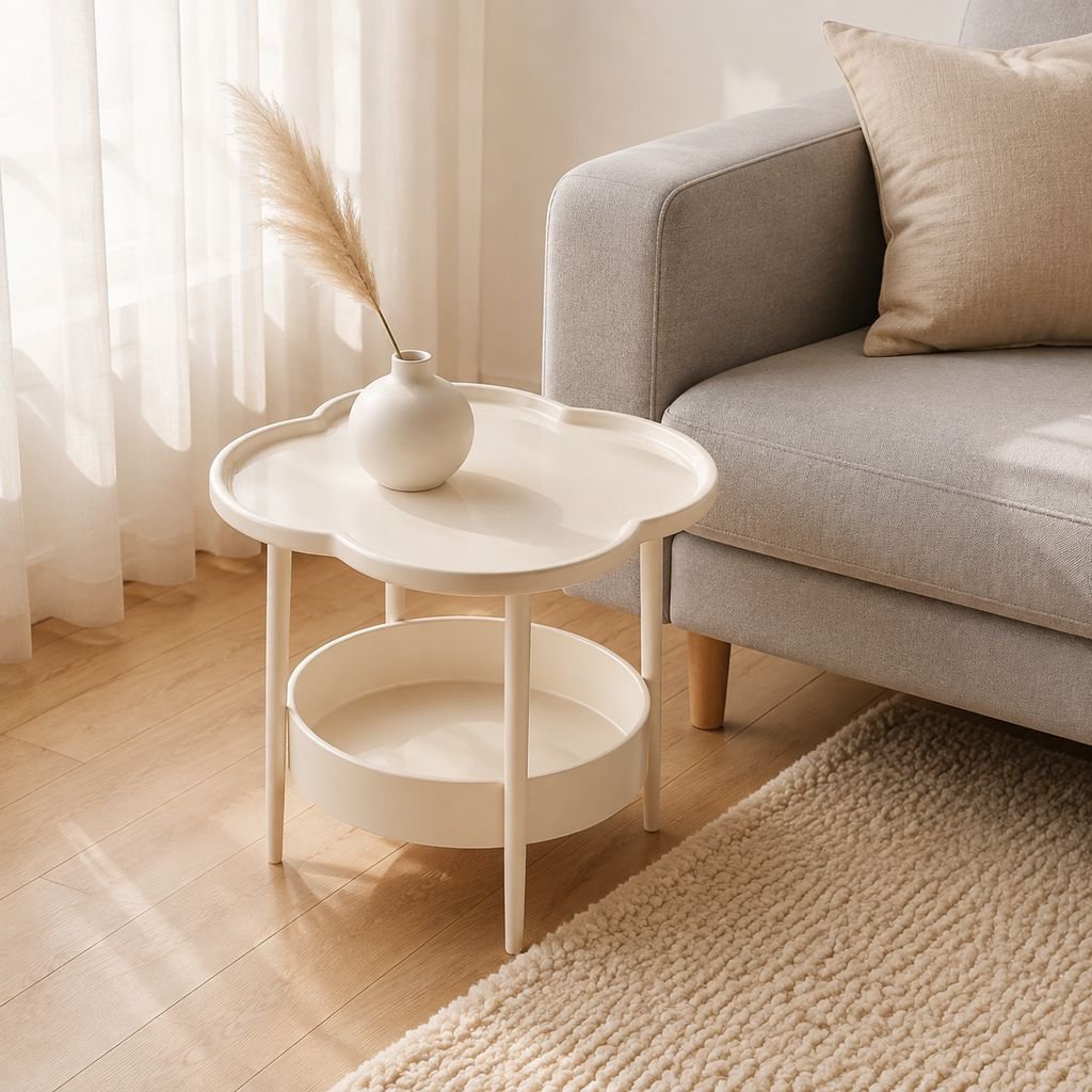 Modern Nordic Cream Side Table