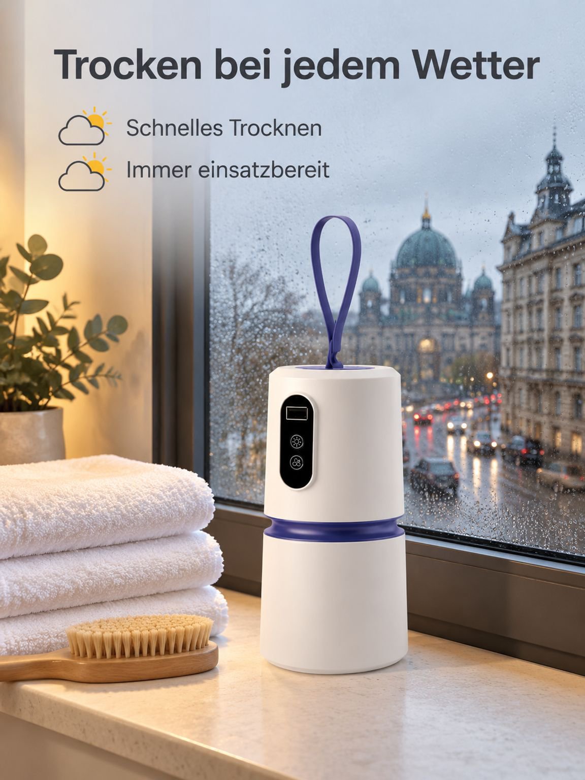 Kompakter Mini-Trockner mit leichtem Design