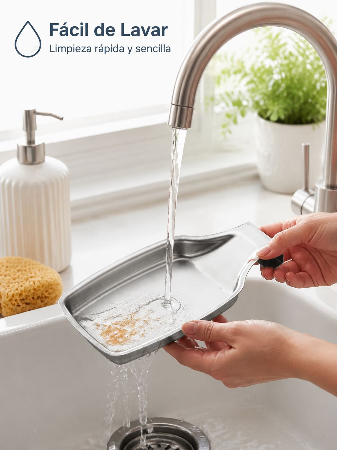 Soporte para cucharas de cocina de acero inoxidable 304, bandeja multifuncional