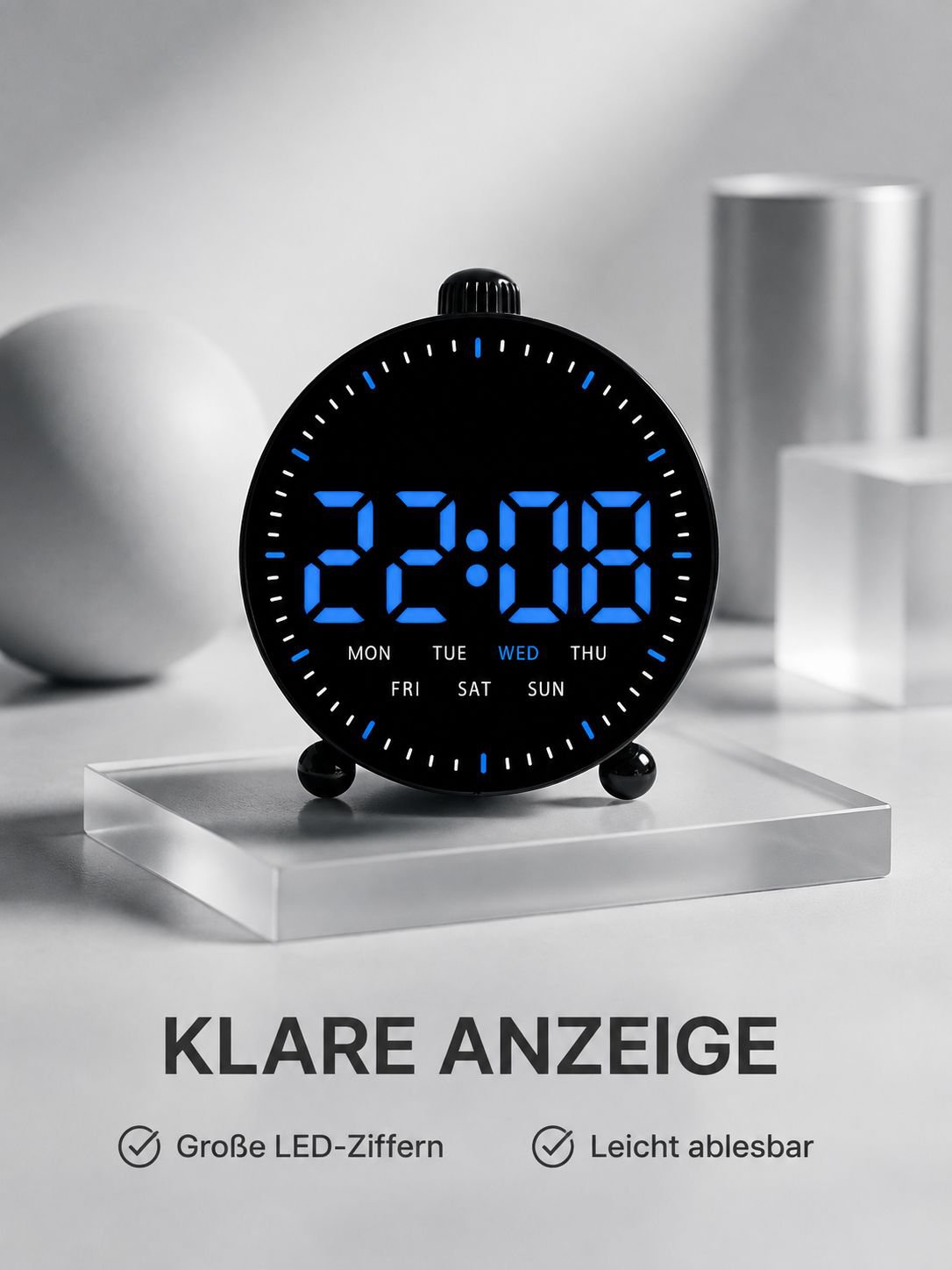 LED Digitaler Wecker Multifunktionaler Timer Kompakte Uhr