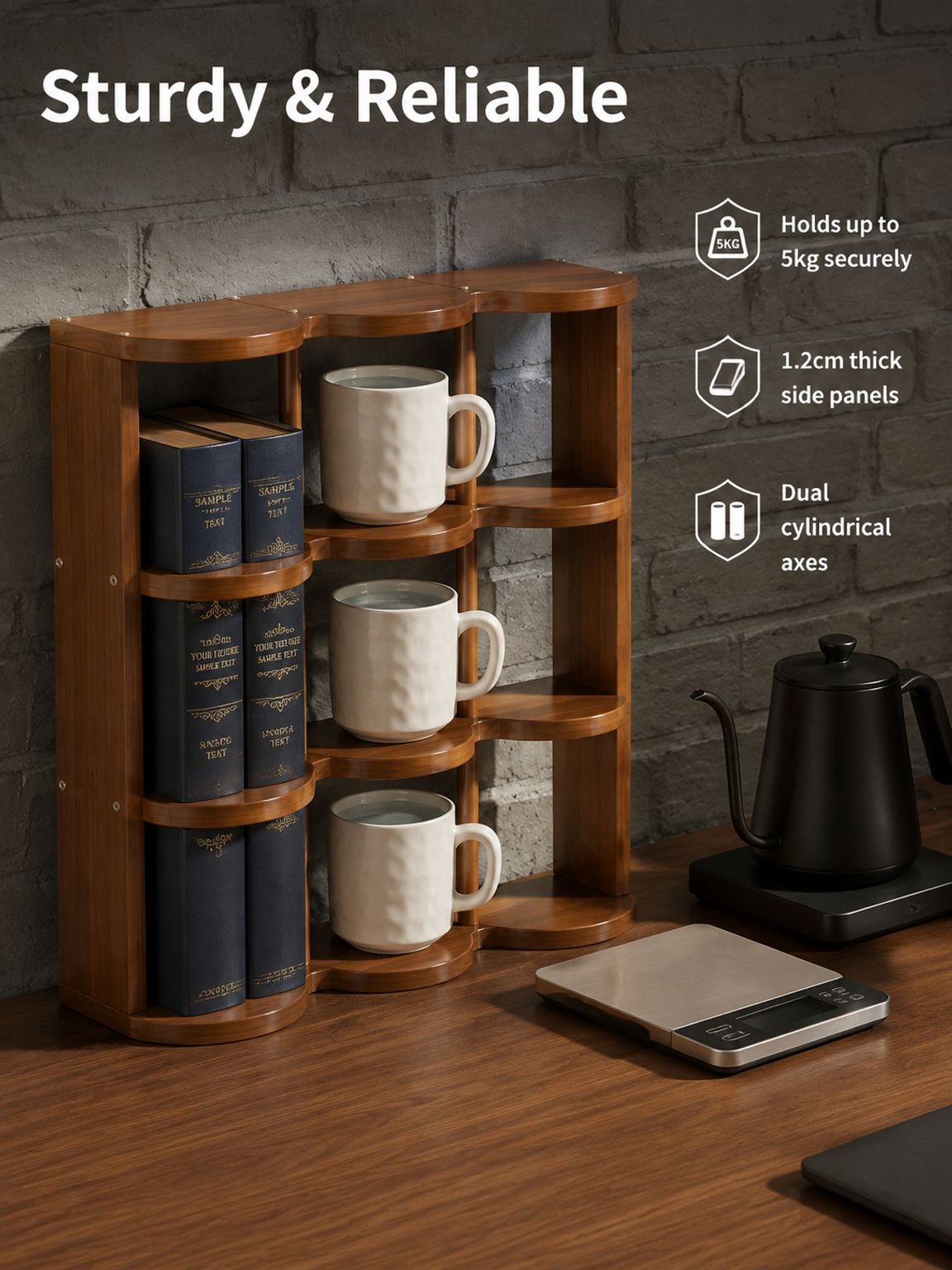 desktop cup organizer with nine storage compartments