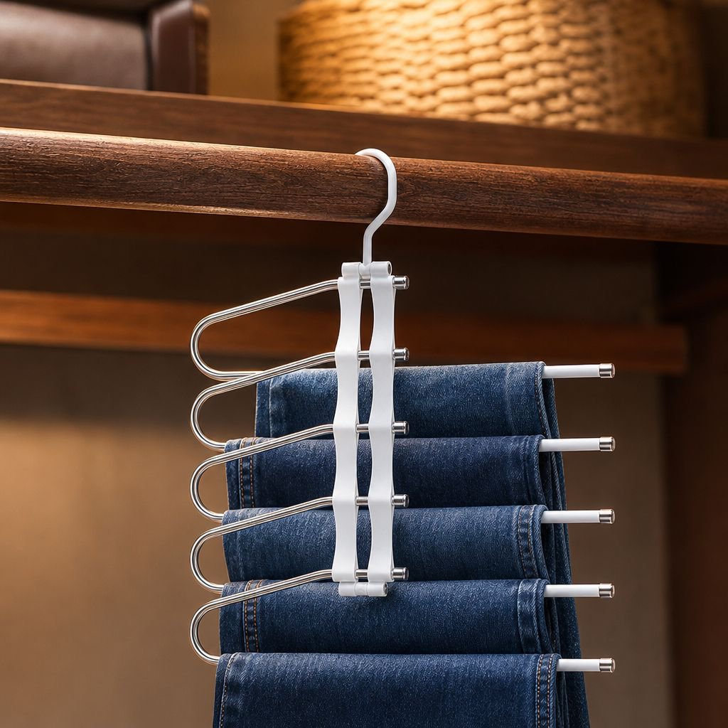 Perchero organizador mágico para pantalones de uso doméstico, multifuncional