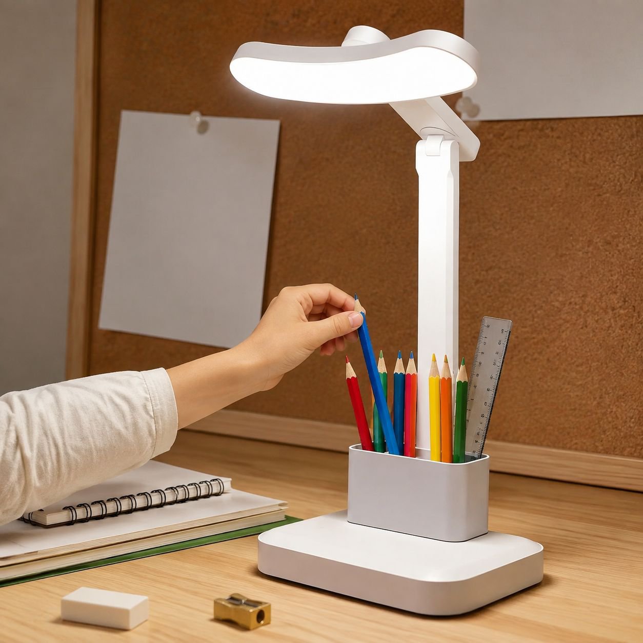 Augenschonende LED Tischlampe mit flexiblem Arm