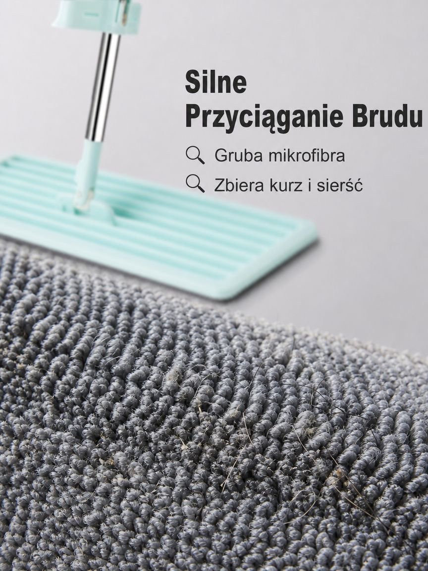 Płaski mop bezdotykowy