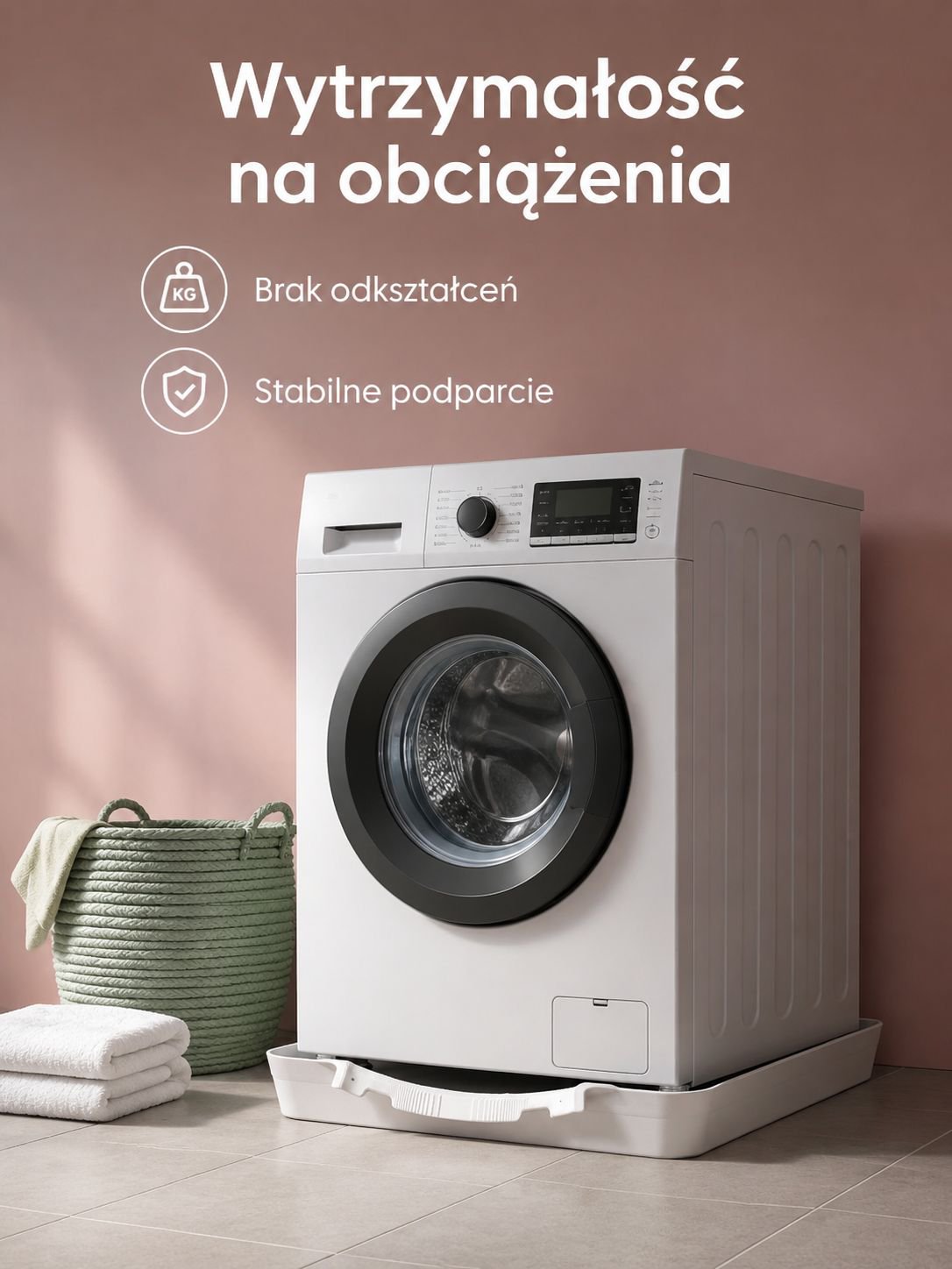 Łatwa w montażu taca ochronna pod pralkę