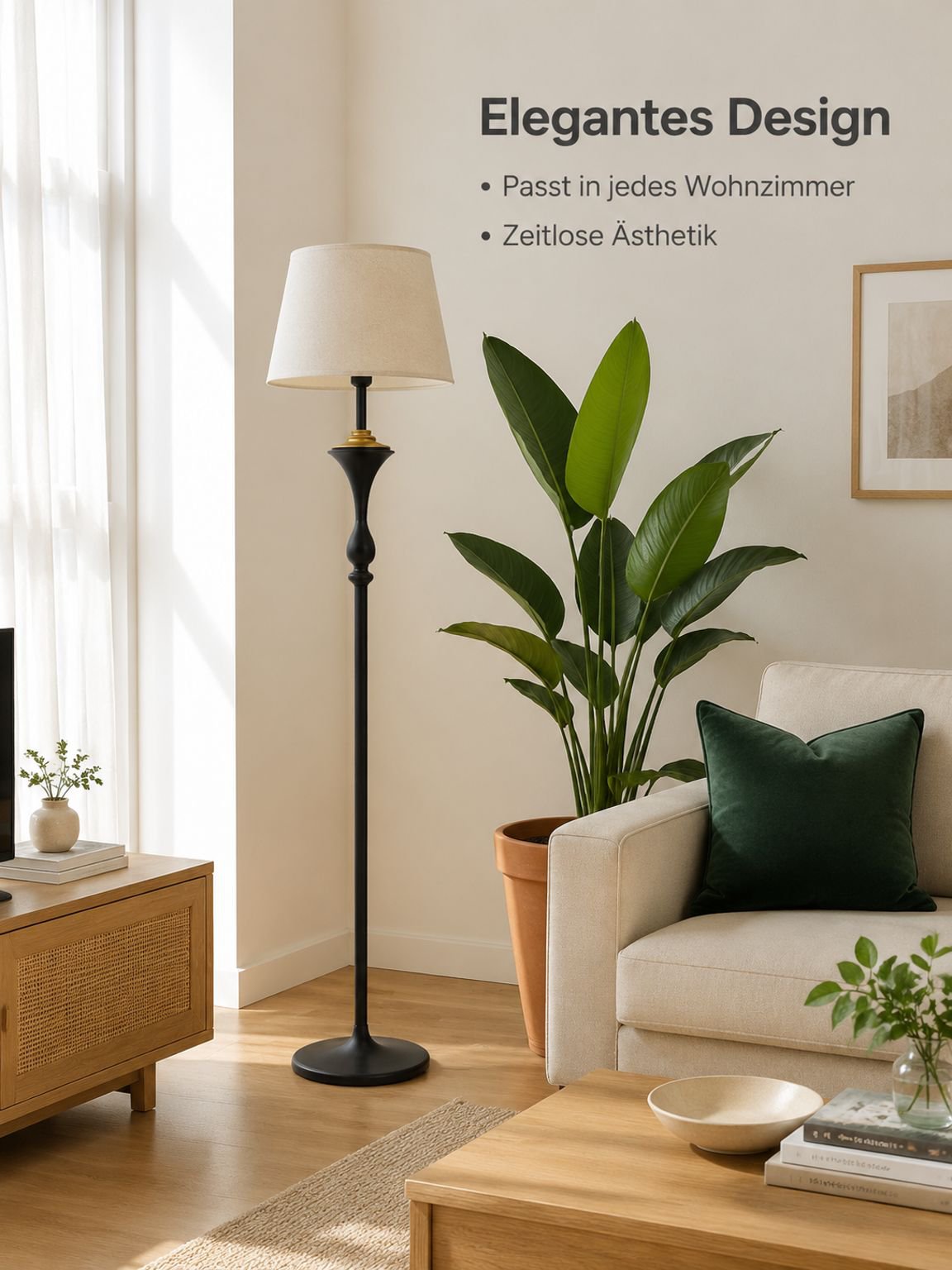 Multifunktionale Retro-Stehlampe als Wohnaccessoire