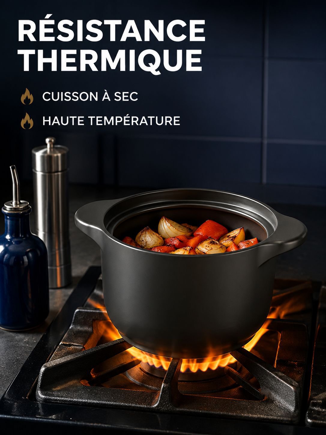 Casserole en terre cuite résistante à la haute température et à la cuisson à sec
