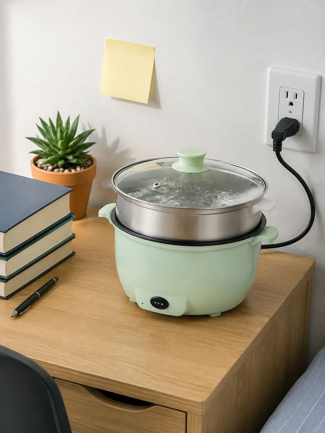 Cocina de fideos en olla eléctrica de bajo consumo