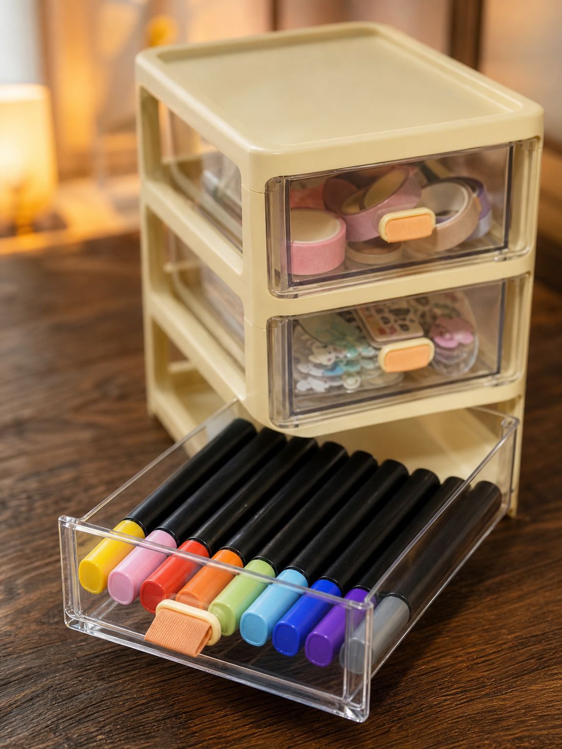 Nahaufnahme der hochwertigen Materialien der Schreibtisch-Organizer Box