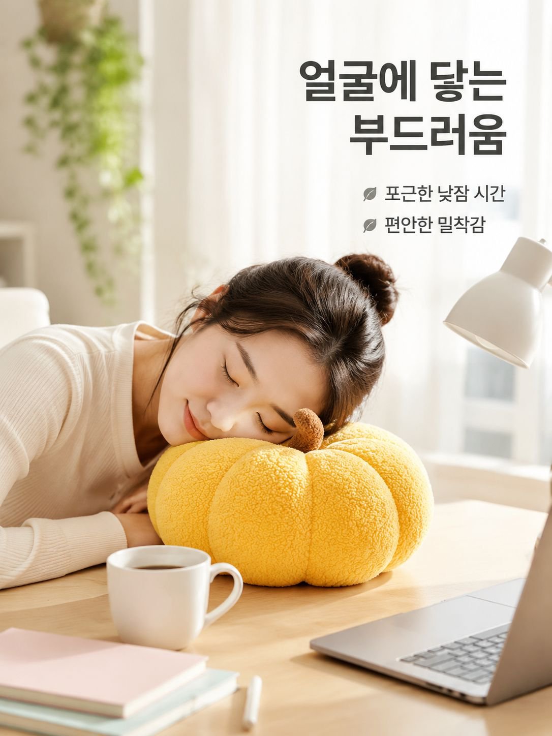 부드럽고 푸석푸석한 호박 귀여운 쿠션