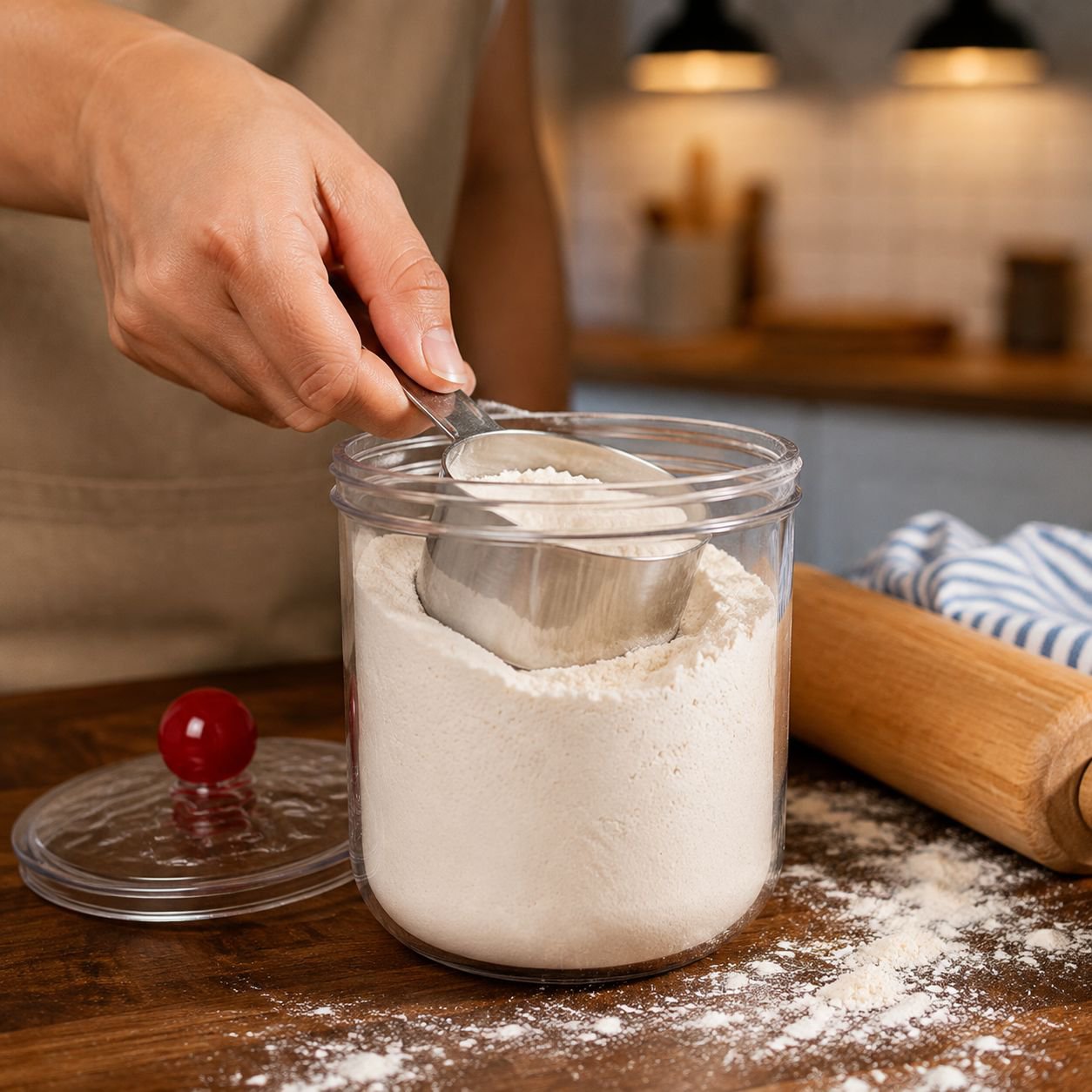 Airtight Food Storage Jar for Pasta, Grains, Snacks, and Dried Foods