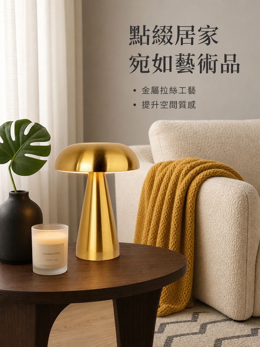 床頭可充電檯燈