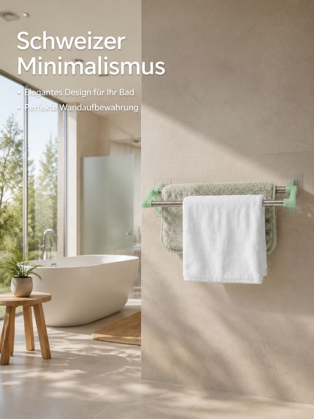 Doppelter Wandhandtuchhalter fürs Badezimmer - platzsparendes Design