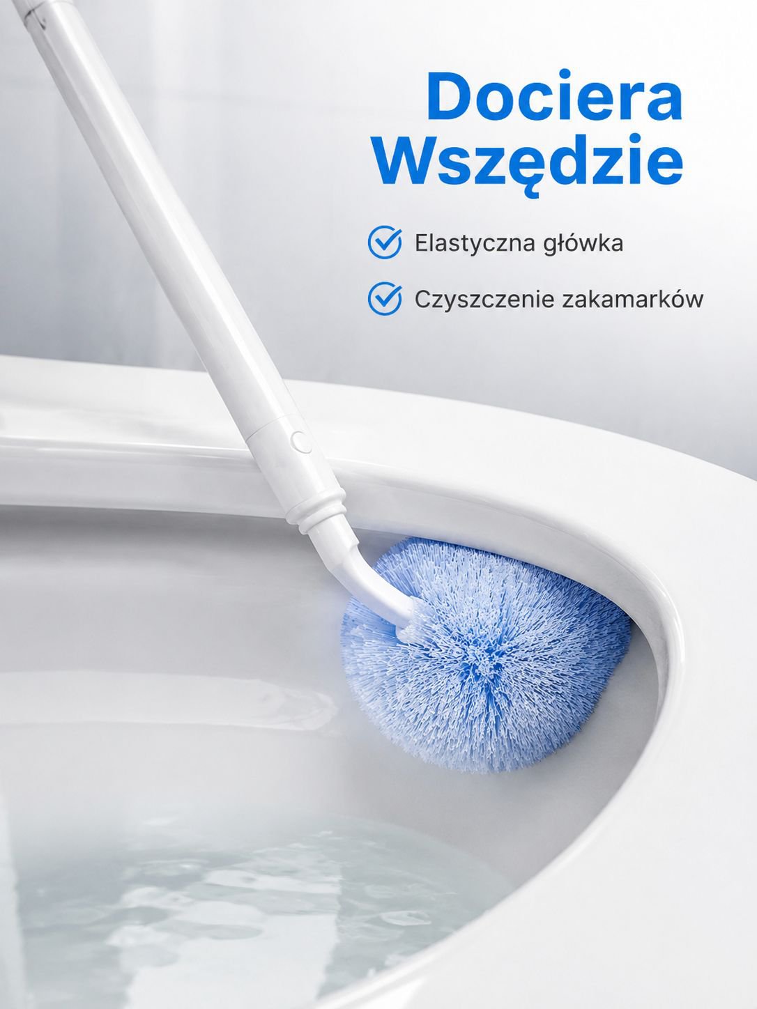 Miękka szczotka do WC z włókna siatkowego – nie rysuje powierzchni