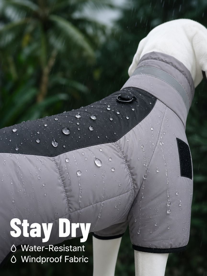 Reflective and warm dog jacket