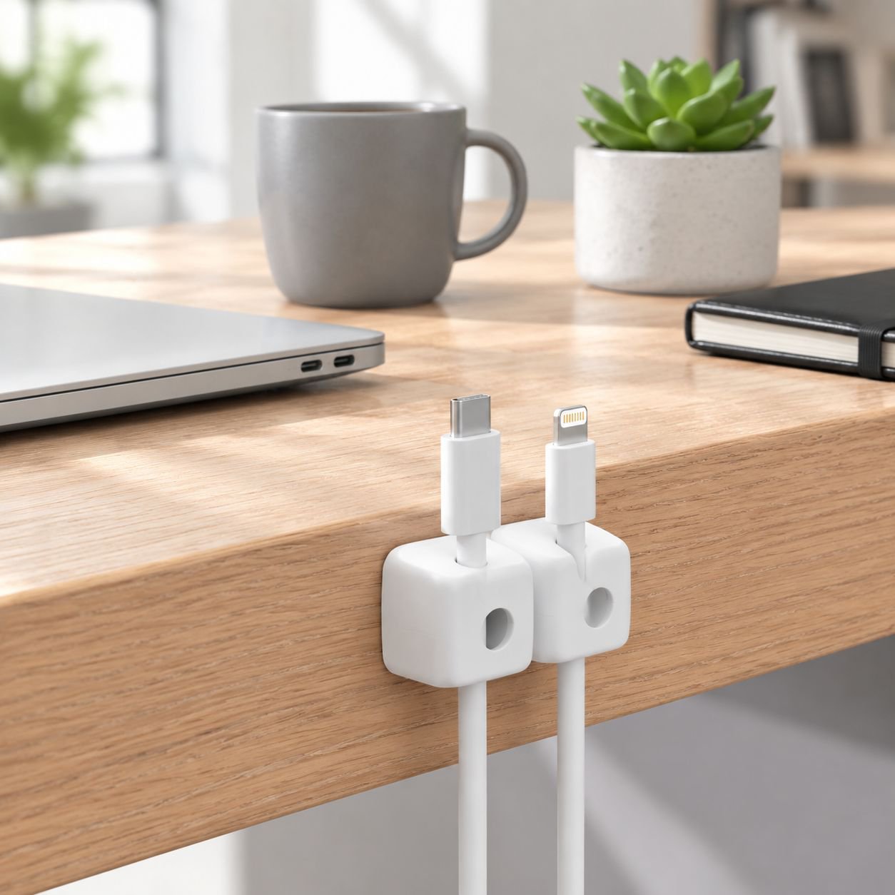 Organizador Magnético de Cables Clips Sujetadores para Cable de Carga y Escritorio