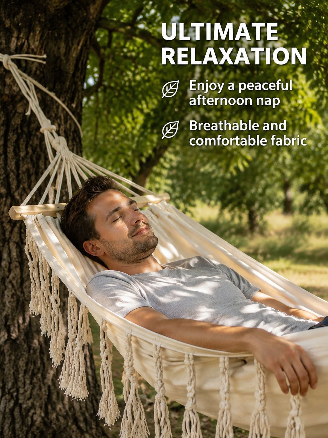 Easy-to-install anti-rollover hammock for picnics