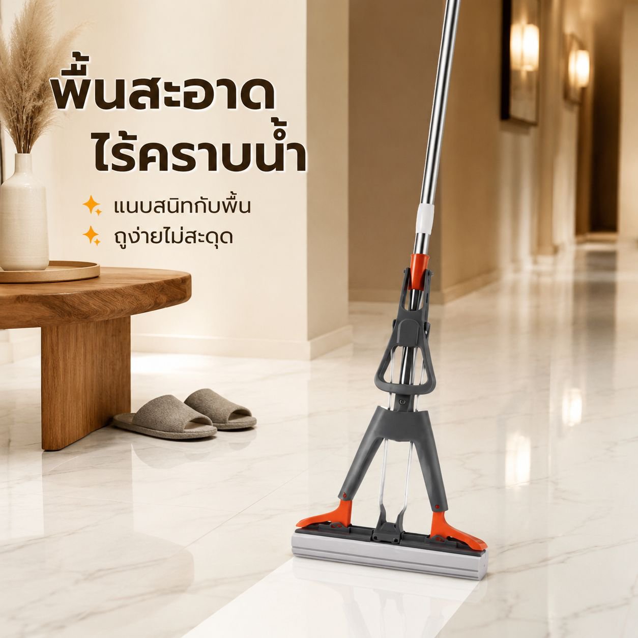 ไม้ถูพื้นฟองน้ำรุ่นใหม่สำหรับใช้ในบ้าน
