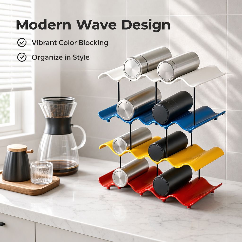 Wave-shaped Cup Storage Rack