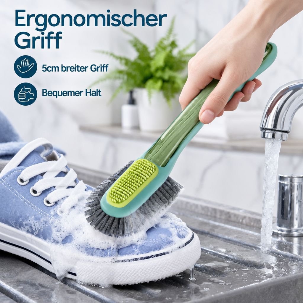 Mehrseitige Schuhreinigungsbürste mit langem Griff