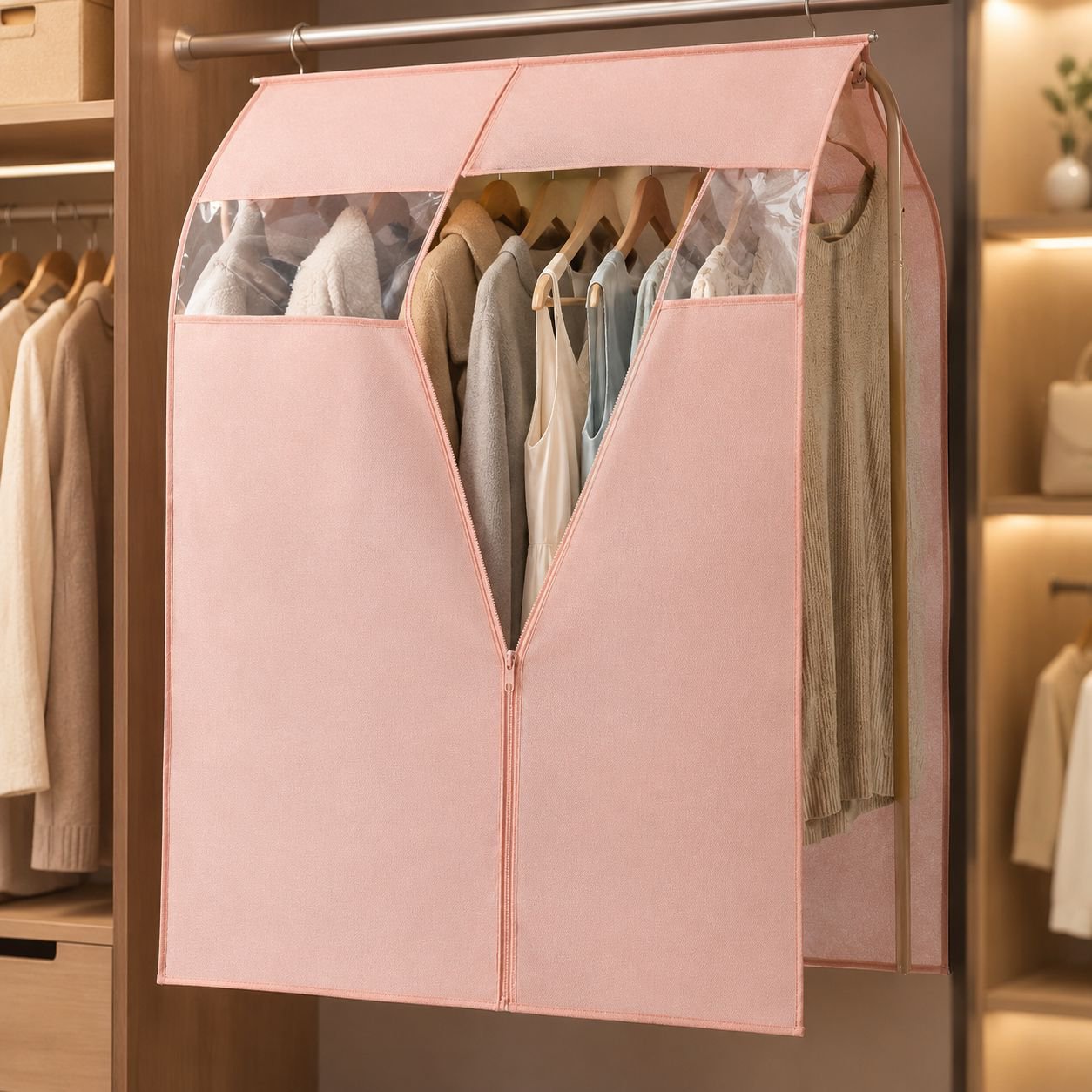 3D Garment Dust Cover Hanging Bag Thickened Universal Wardrobe Clothes Protector