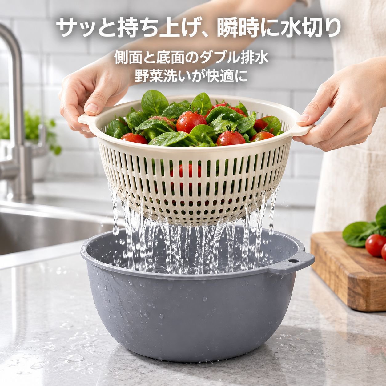二重水切りバスケット