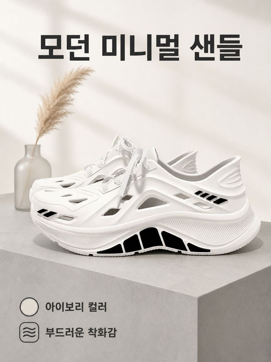 미끄럼방지 에어워시 남성용 여름 통굽 아웃도어 무취 무음 샌들