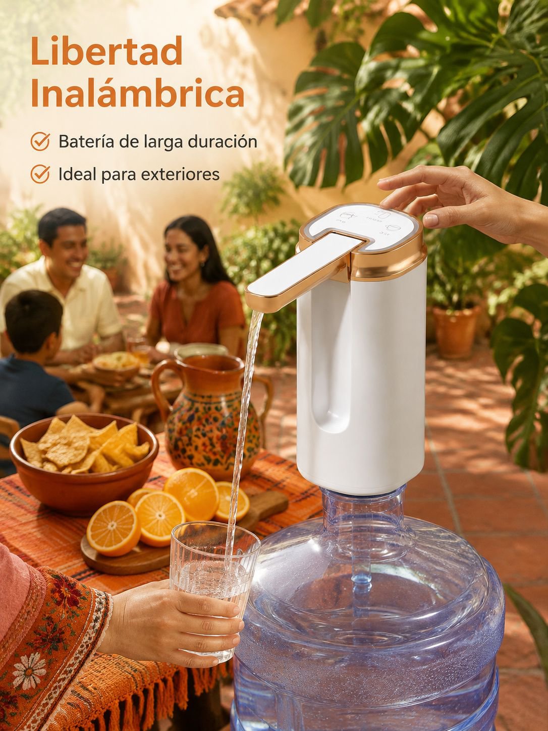Bomba de agua eléctrica plegable portátil para bidones de agua, uso doméstico y exterior