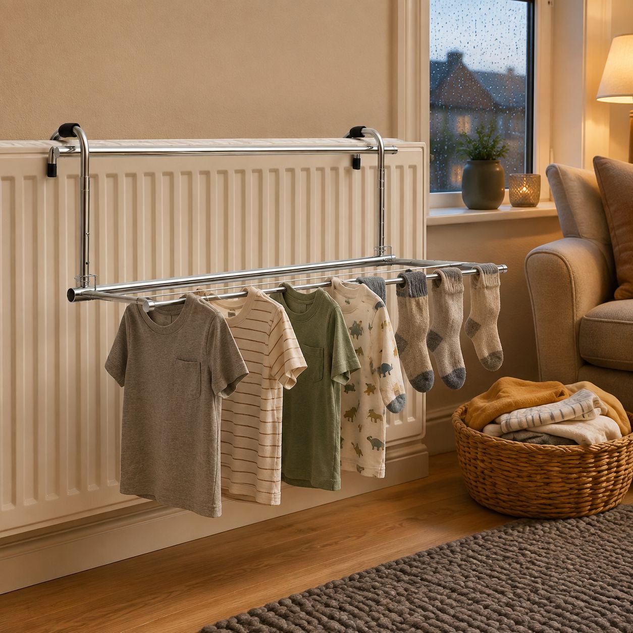 Indoor Retractable Liftable Stainless Steel Clothes Rack Hanging Drying Rod
