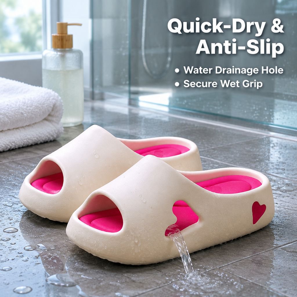 Women's home thick-soled non-slip bathroom slippers