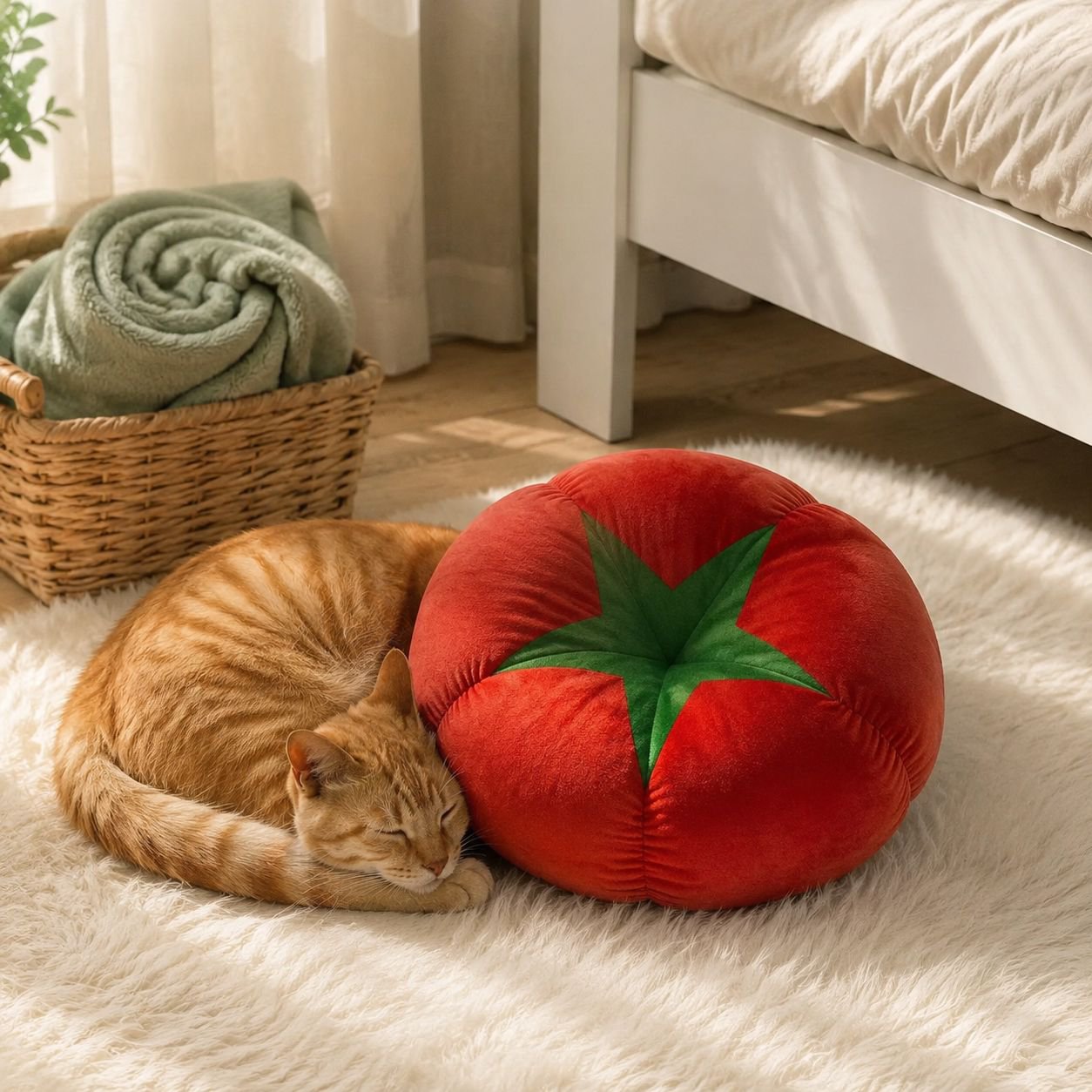 Cute Tomato Pillow for Bed and Sofa Dual-use Cushion