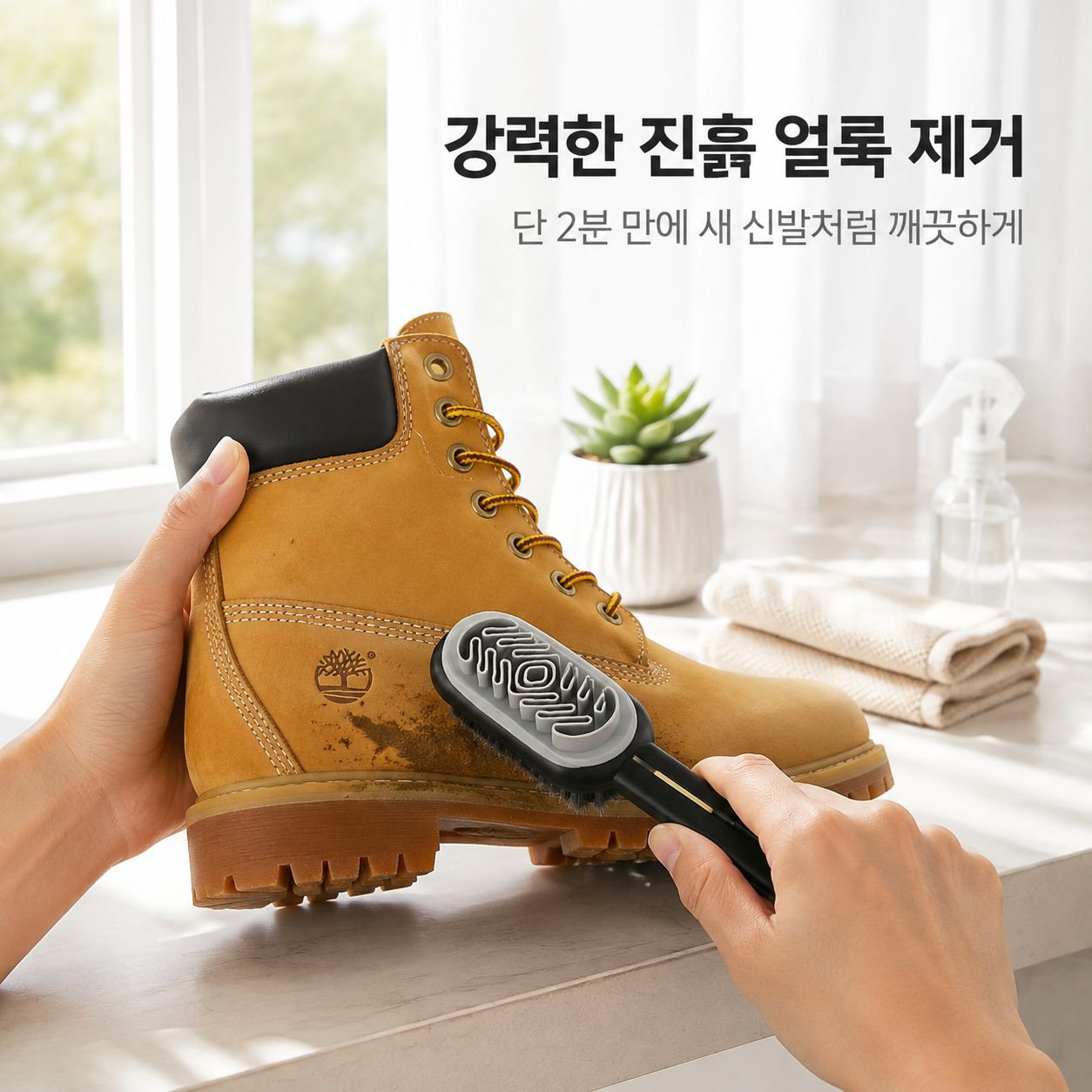 양면 신발 브러시 스웨이드 전용 청소 브러시 부드러운 털로 신발 손상 없음
