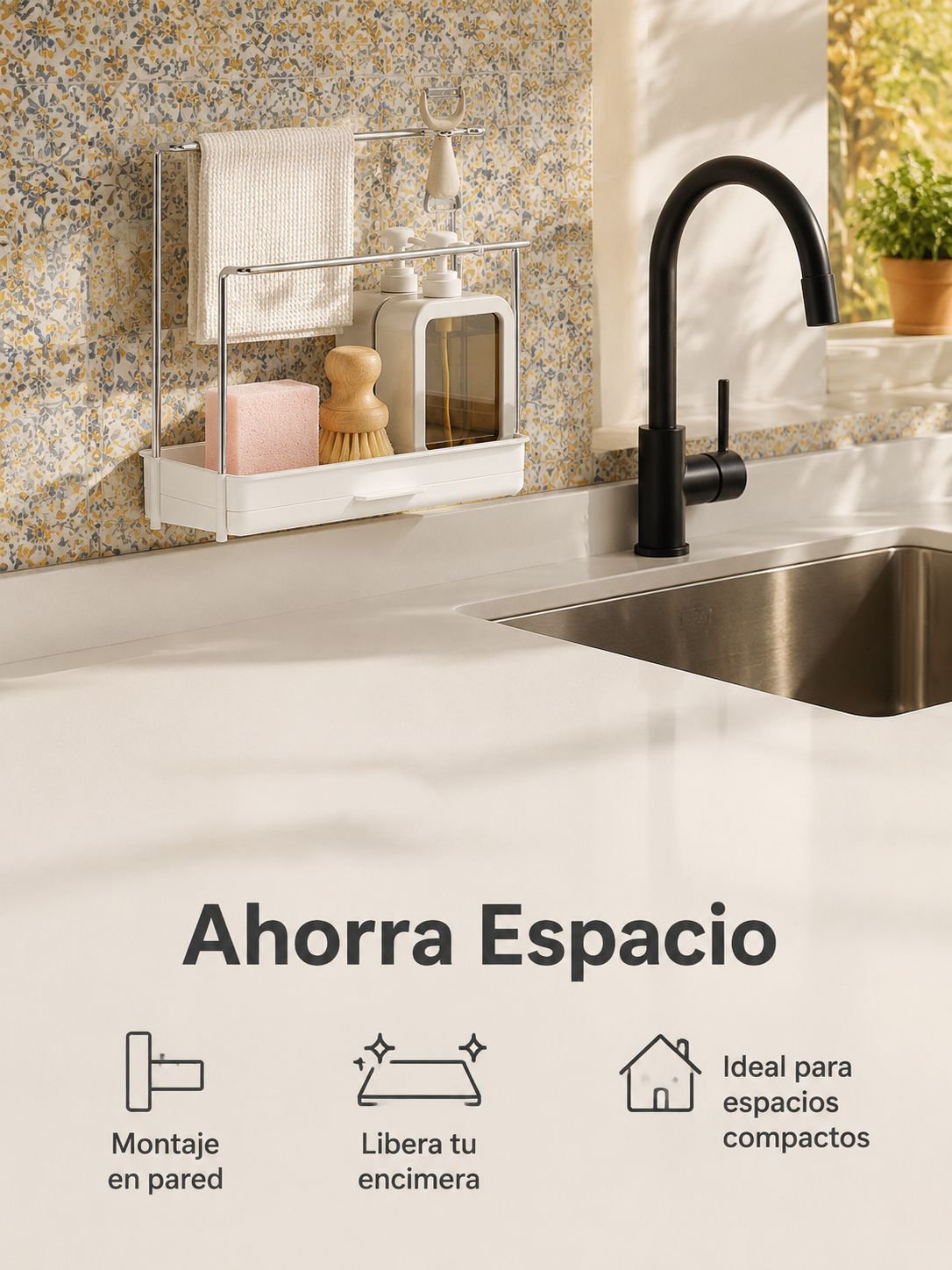 Detalle del soporte colgante para toallas