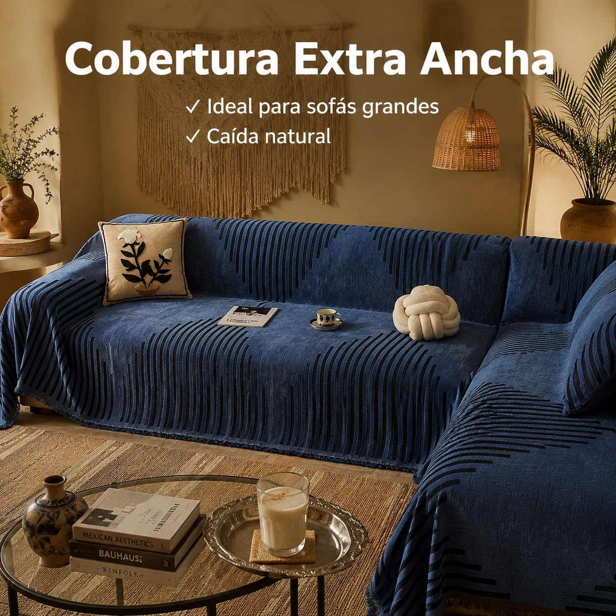 Funda de sofá de estilo moderno y sencillo con rayas