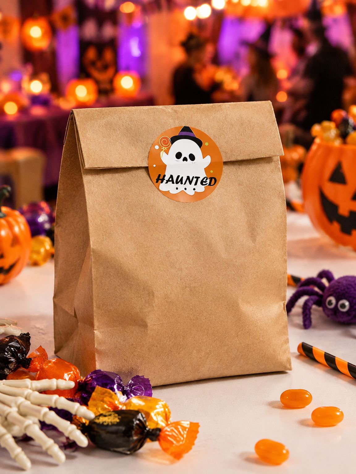 500 Halloween Sticker pro Rolle, Partyversiegelungsaufkleber für Kinder und Süßigkeitentüten