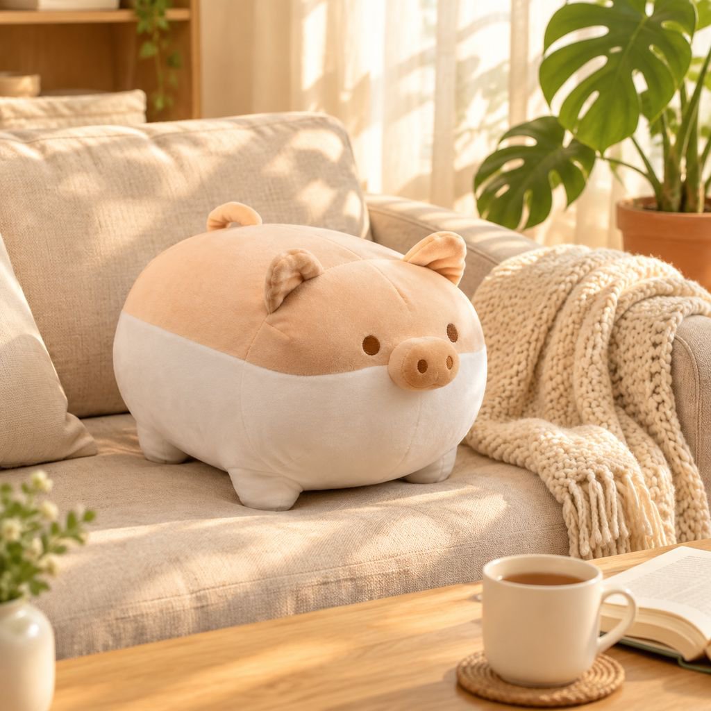 Almohada adorable de tigre y elefante acostados