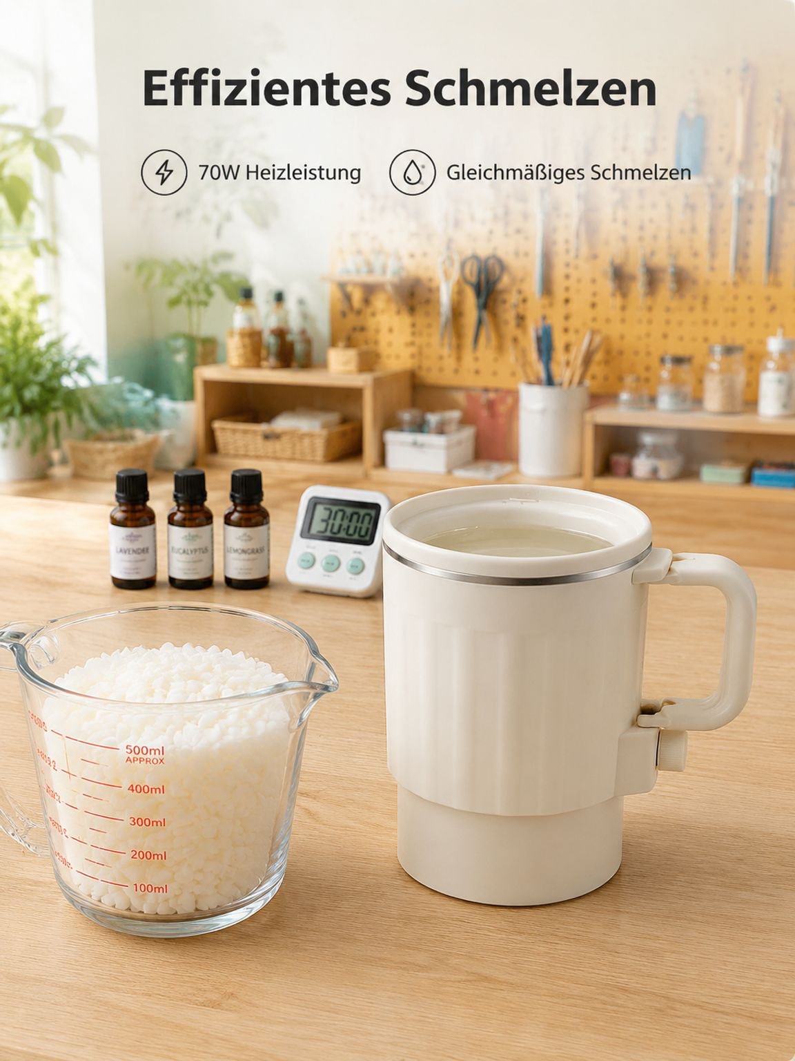 Faltbarer Kerzenschmelzofen mit Zubehör