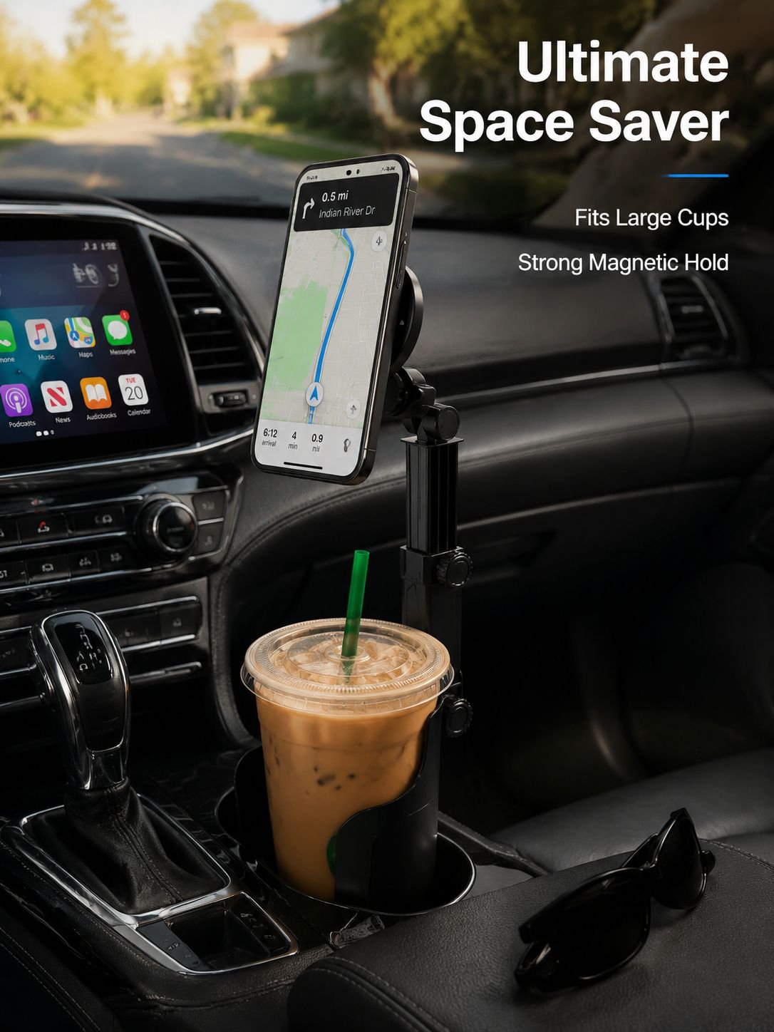 【Universal Adjustable】 Cup Holder Magnetic Arm Phone Stand