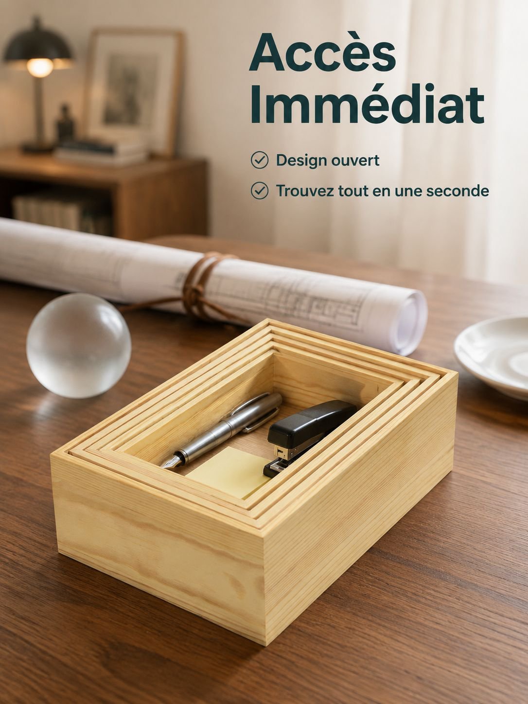 Rangement en bois durable et écologique pour votre bureau