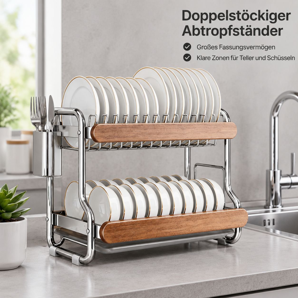 Küchen-Abtropfgestell für Stäbchen und Besteck
