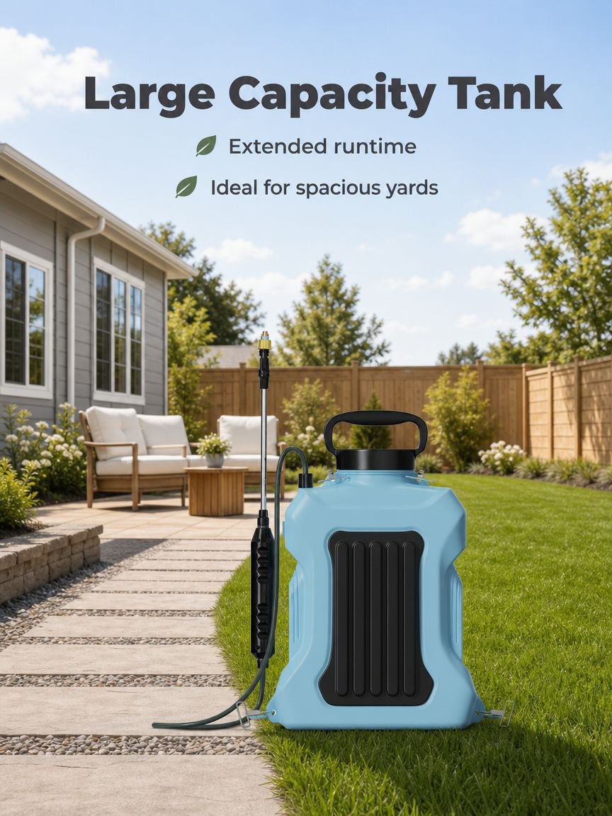 Rechargeable electric sprayer in action