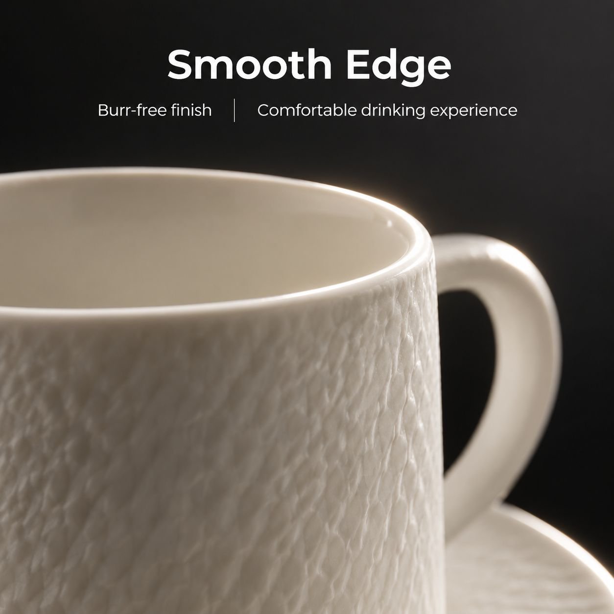 Premium vintage-style stoneware coffee cup and saucer set