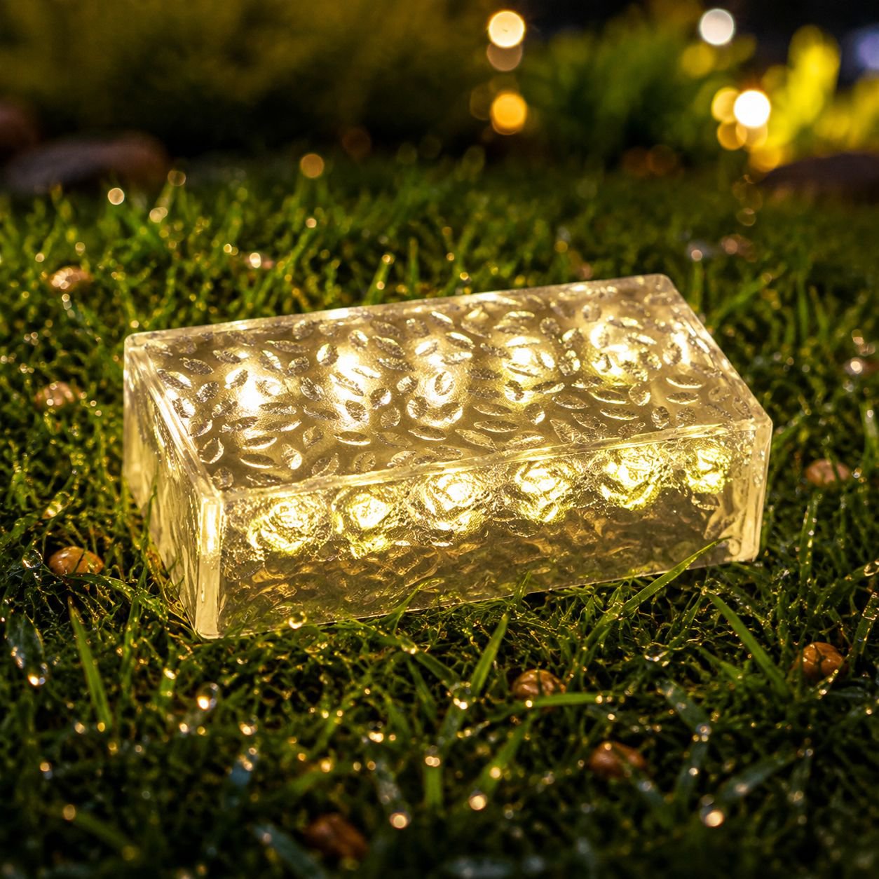 Outdoor Solar Ice Brick Light Waterproof Automatic Lighting Decorative Lamp