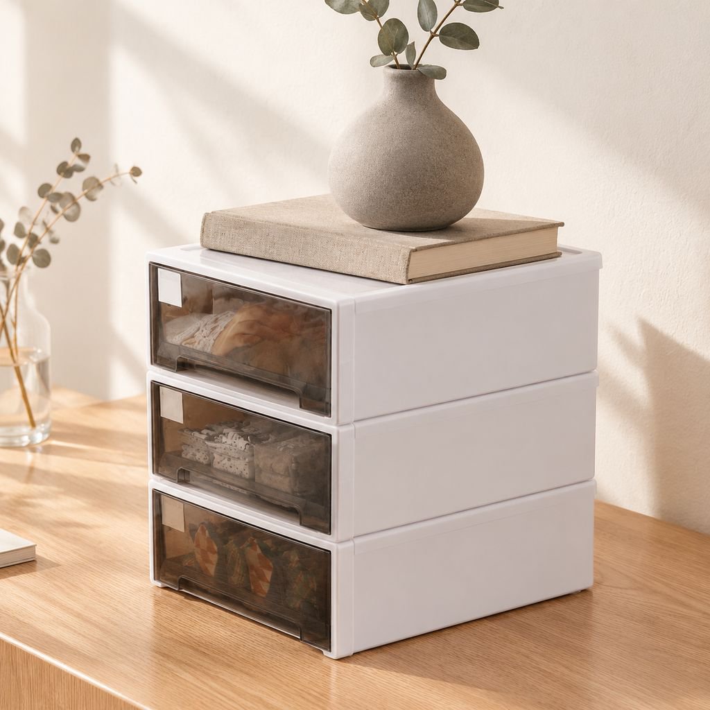 Organizador de cajones de plástico para guardar calcetines y ropa interior