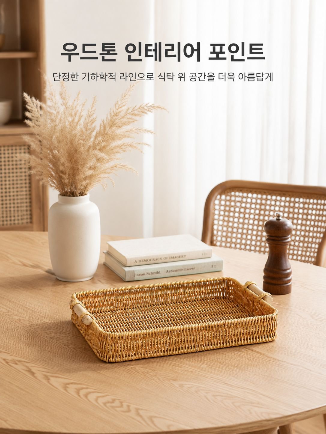 모조 덩굴 과일 쟁반 수공 뜨개질 광주리
