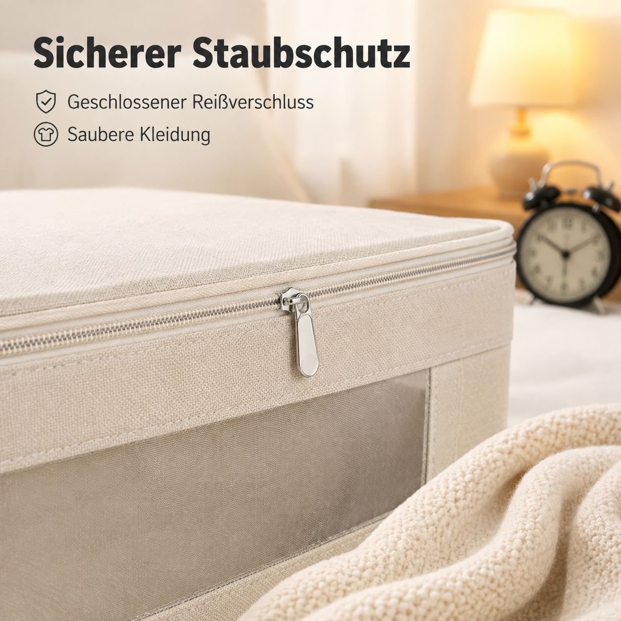 Faltbare Aufbewahrungsbox aus Baumwoll-Leinen für Kleidung