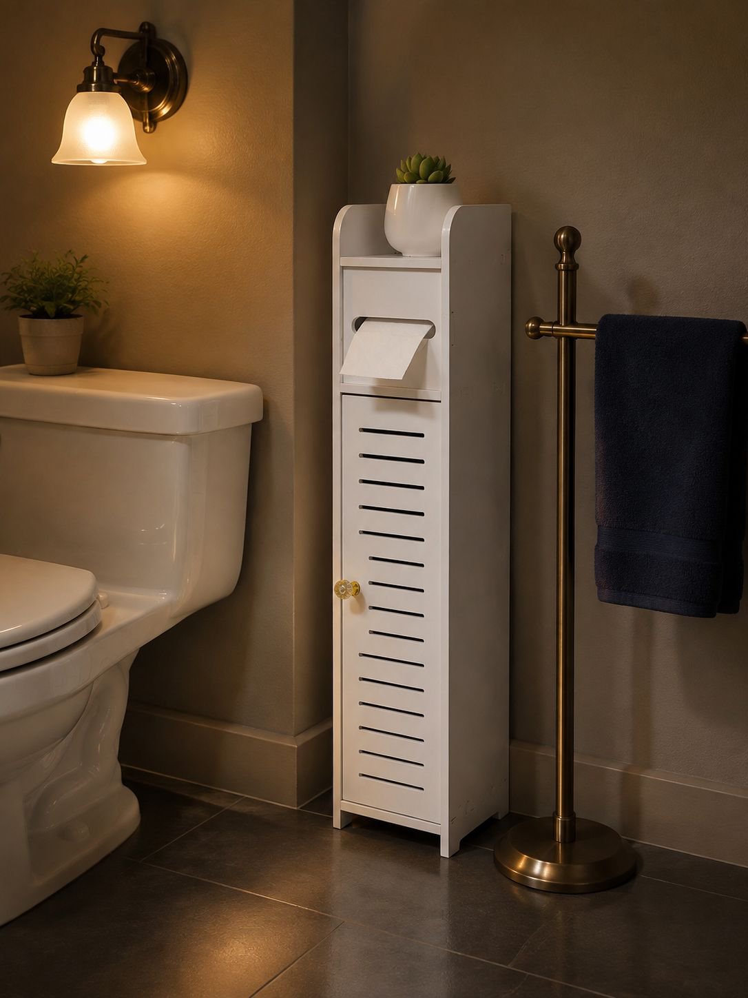 Solución de almacenamiento eficiente para baños pequeños
